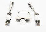White pearl ring SILVER 925 Modern Woman rings Sterling 925