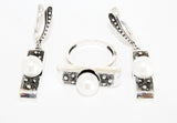Dangle Drop Earrings White pearl SILVER 925
