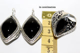 Vintage style ring women black onyx SILVER 925