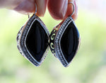 Vintage style ring women black onyx SILVER 925