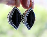 Vintage style ring women black onyx SILVER 925