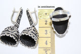 Ring Silver 925 dome rings with black ornament