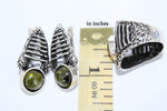 Silver earrings stripped Yellow citrine stone