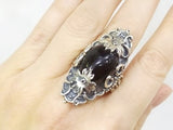 Very big ring Vintage 925 Silver Black Onyx stone