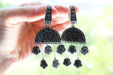 Pomegranate Oxidized SILVER 925 Dangle Earrings Ring