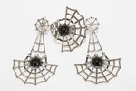 Spider web earrings Silver 925 Black onyx Spider net insect
