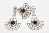 Spider web big ring Silver 925 Black onyx