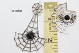 Spider web big ring Silver 925 Black onyx