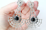 Spider web big ring Silver 925 Black onyx