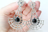 Spider web big ring Silver 925 Black onyx
