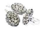 Druse jewelry RING silver 925 Pirit gold colored Natural Gemstones