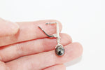 Black pearl Earrings 925 Silver with white zircon Armenian