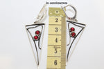 Silver 925 ring triangle with lab  red stones