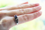 Tiny ring purple zircon stone 925 Silver Small jewelry