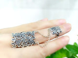 Double ring SILVER 925 Grape rings Adjustable Armenian jewelry