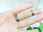 Double ring Silver 925 triangle pointed ethnic pattern