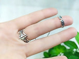 Double ring Silver 925 with ethnic pattern Adjustable