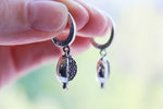 Silver necklace Tiny pendant and chain Sterling Silver 925 zircon burnt orange