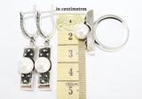Dangle Drop Earrings White pearl SILVER 925