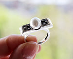 White pearl ring SILVER 925 Modern Woman rings Sterling 925