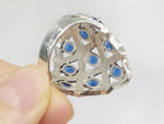 Earrings Silver 925 Extra big earring Blue zircon stones