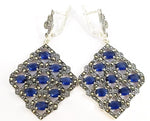 Earrings Silver 925 Extra big earring Blue zircon stones