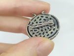 Brooch pomegranate SILVER 925 red quartz stones