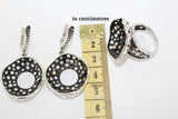 Earrings Silver 925 Curve with holes and rainbow zircon stones