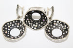 Earrings Silver 925 Curve with holes and rainbow zircon stones