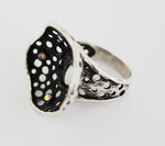 Earrings Silver 925 Curve with holes and rainbow zircon stones