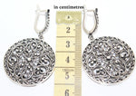 Extra big earrings round Floral SILVER 925