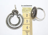 Set Silver 925 Round earrings with English lock and Small ring