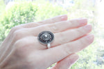 Set Silver 925 Round earrings with English lock and Small ring