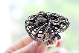 Spider web RING Silver 925 Marcasite