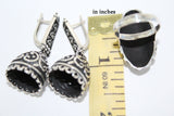 Ring Silver 925 dome rings with black ornament