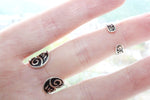Double ring silver 925 black onyx stones jewels Adjustable