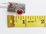 SILVER 925 earrings red Tribal Garnet jewelry Bohemian earrings