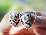 White pearl earrings 925 Silver small white pearls jewelry