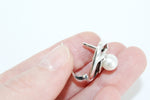 White pearl set 925 Earrings and ring Silver small white pearls jewelry