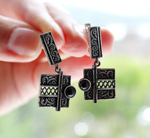 Earrings SILVER 925 Small With black onyx stone