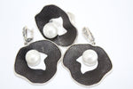 White lab Pearl jewelry set SILVER 925 Large Earrings and ring