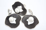 White lab Pearl earrings Black SILVER 925