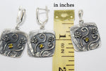 Yellow citrine jewelry SET SILVER 925 Earrings Ring Pendant chain
