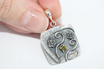 Yellow citrine jewelry SET SILVER 925 Earrings Ring Pendant chain