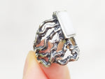 Silver ring 925 White natural sadaf gemstone