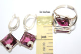 Purple lab topaz earrings Jewelry Sterling silver 925