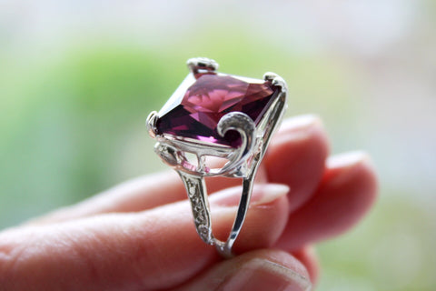 Purple lab topaz Ring Sterling silver 925