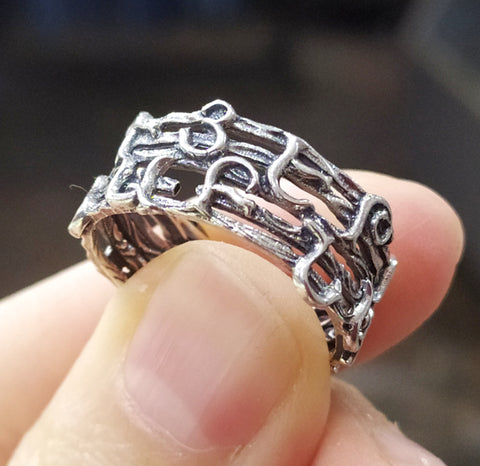 Armenian alphabet ring Silver 925 small rings with letters man or woman