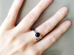 Delicate ring silver 925 Adjustable black onyx