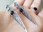 Delicate ring silver 925 Adjustable black onyx